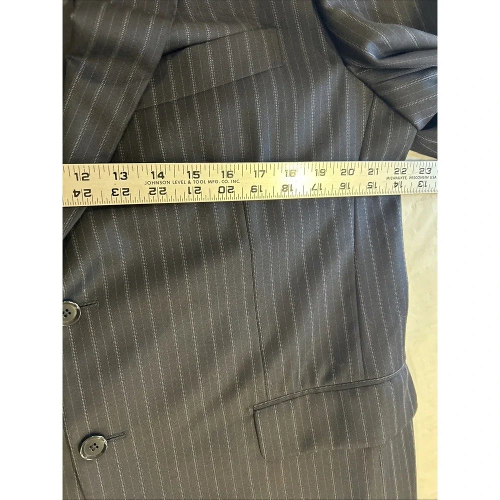 Pal Zileri Gruppo ForAll Suit Mens 40R Black Pinstripe Loro Piana Wool 2pc Italy